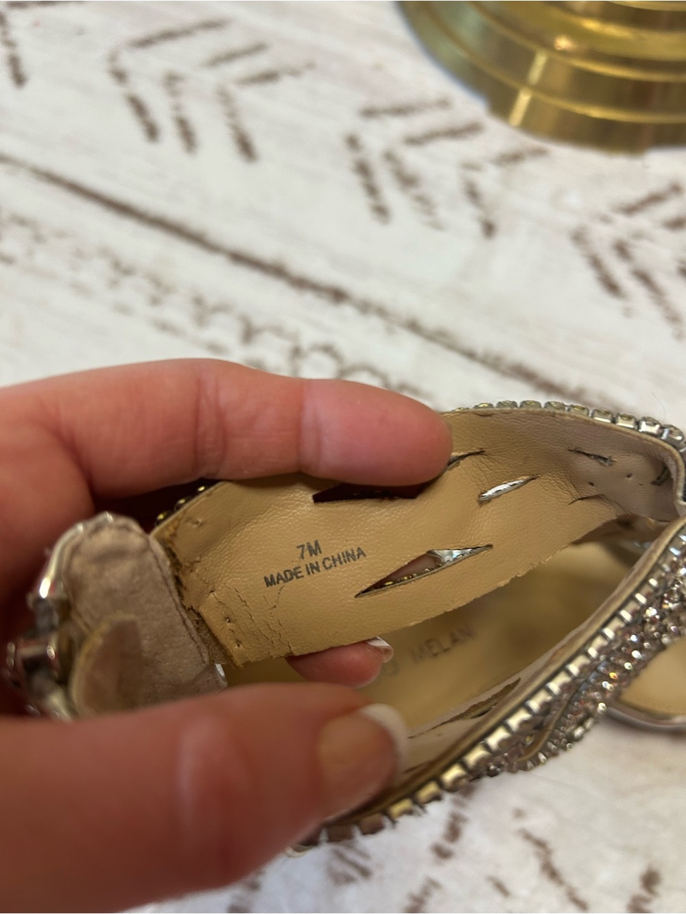 Antonio Melani Silver Rhinestone Strappy Heels Size 7 Evening Shoes - Picture 11 of 15